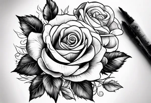 Tiny roses on shoulders tattoo idea