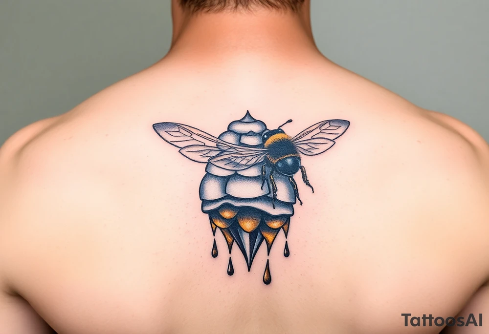 Honey bee hive dripping tattoo idea