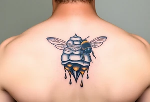 Honey bee hive dripping tattoo idea