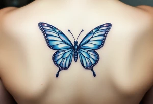 ethereal butterfly with flowing silk ribbons in moonlight tattoo idea