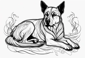 shadow dog tattoo idea