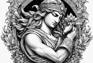 chasing my dreams, not giving up, hard work, dedication, focus, heart broken, recovered, pushing hard, got broke and gained again. I like greek gods tattoo idea