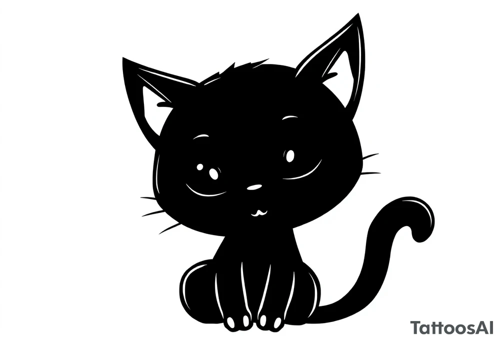 Halloween black cat tattoo idea