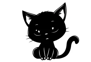 Halloween black cat tattoo idea