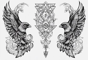 I need a cover up of an old tattoo of the word forever, the new tattoo should be a single left wing tattoo idea