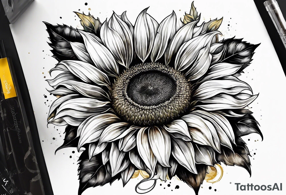 Sunflower for a male tattoo idea