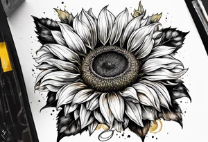 Sunflower for a male tattoo idea