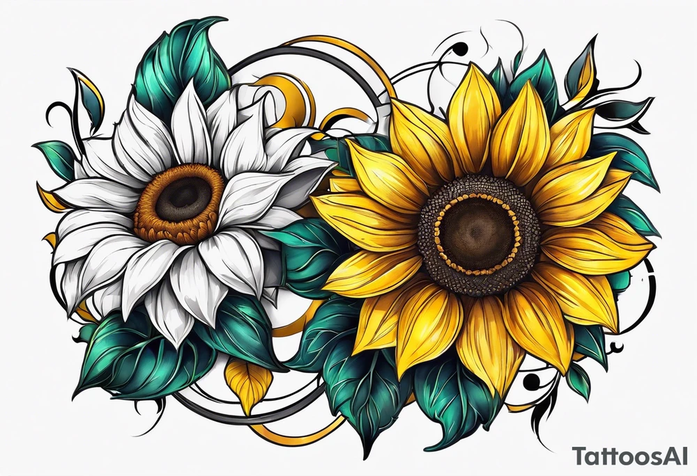 Sunflower chain tattoo idea