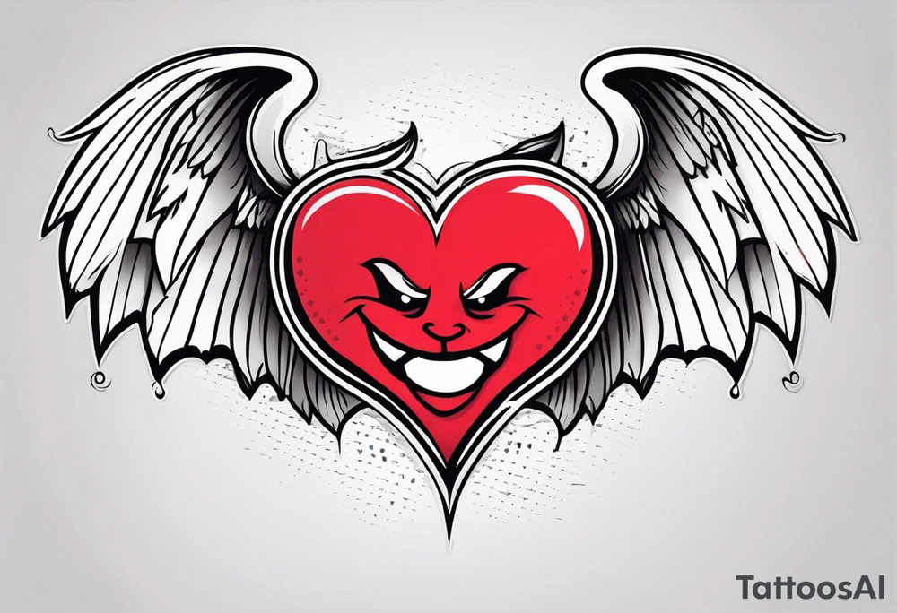 angelish devil heart/wings tattoo idea