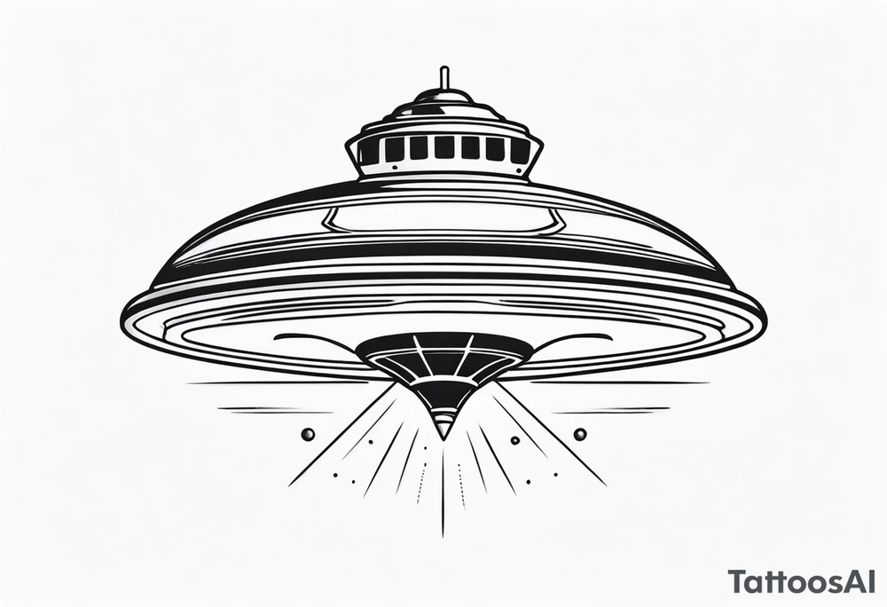 alien ufo with beam tattoo idea