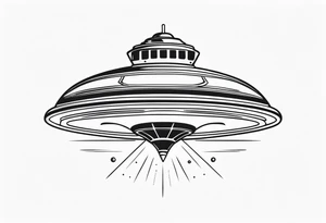 alien ufo with beam tattoo idea