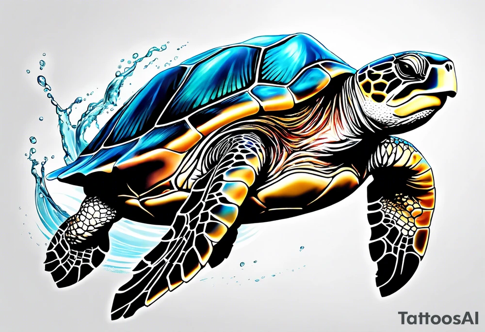 Sea turtle tattoo idea