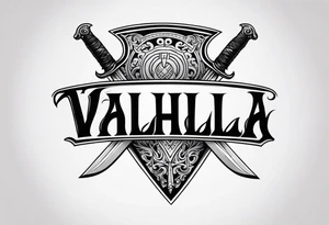 Valhalla sword shield tattoo idea