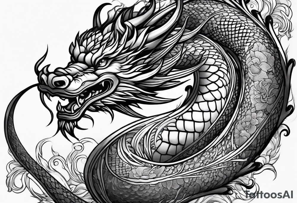 eastern dragon tatoo for woman tattoo idea
