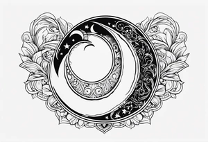 Crescent moon hippie tattoo idea