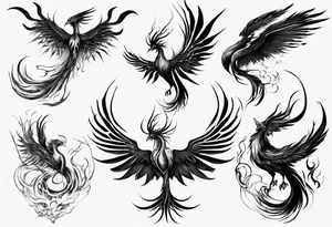 Spiritual phoenix tattoo idea