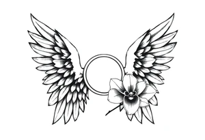 Wings with infinity loop inside and an orchid tattoo idea