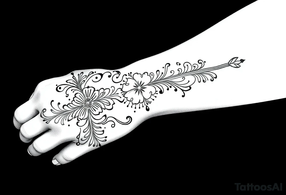 Henna tattoo on wrist in black background tattoo idea