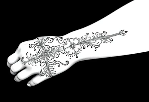 Henna tattoo on wrist in black background tattoo idea