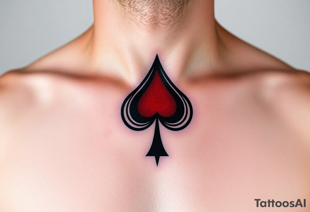 What would I be able to use to Cover up a red spade outlines in black on woman's chest tattoo idea