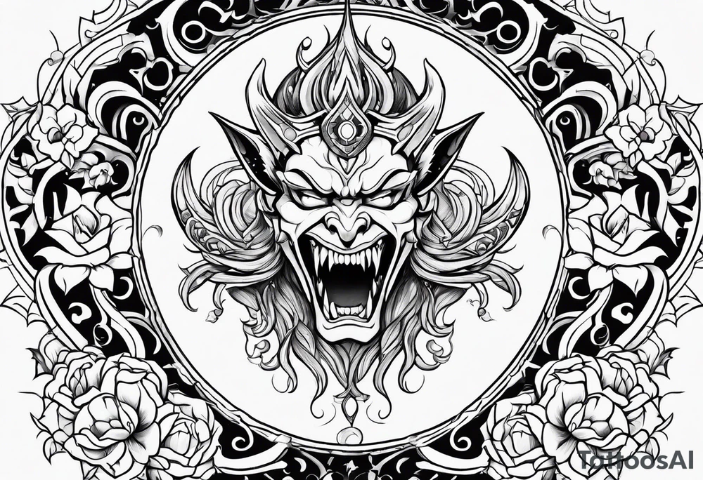 underboob tattoo demon tattoo idea
