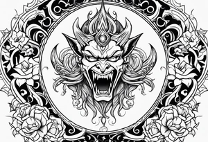 underboob tattoo demon tattoo idea