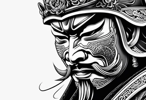 Japenese henya mask samurai tattoo idea