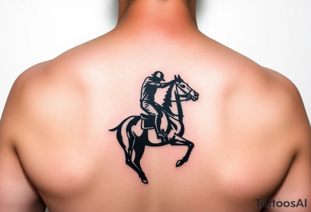 polo player silhouette tattoo idea