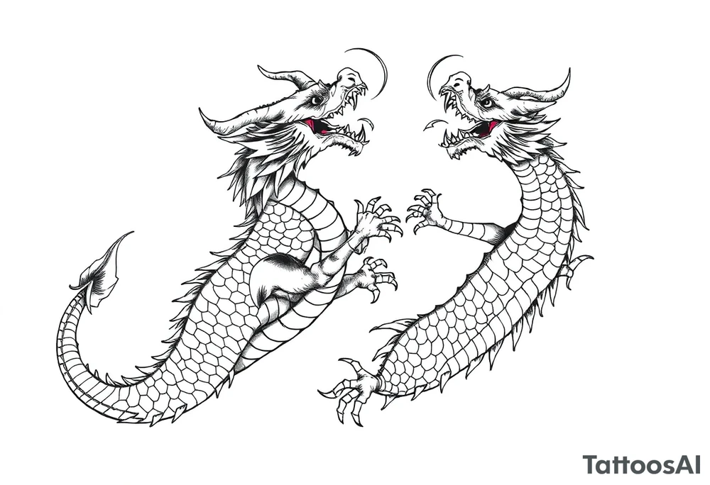 roaring dragons tattoo idea