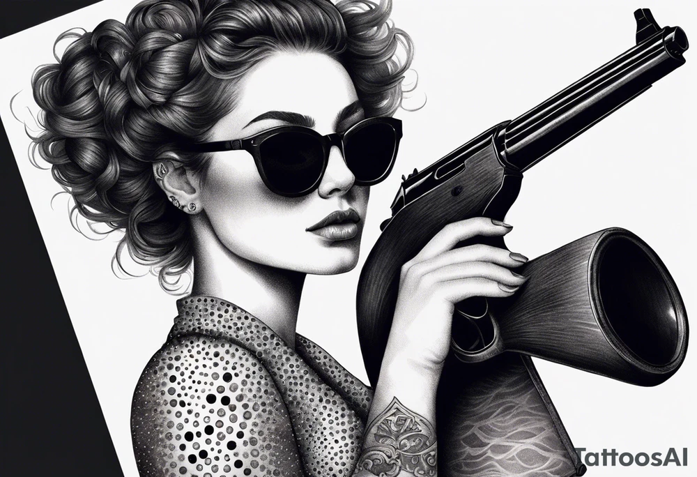 capricorn with sunglasses and shotgun tattoo idea
