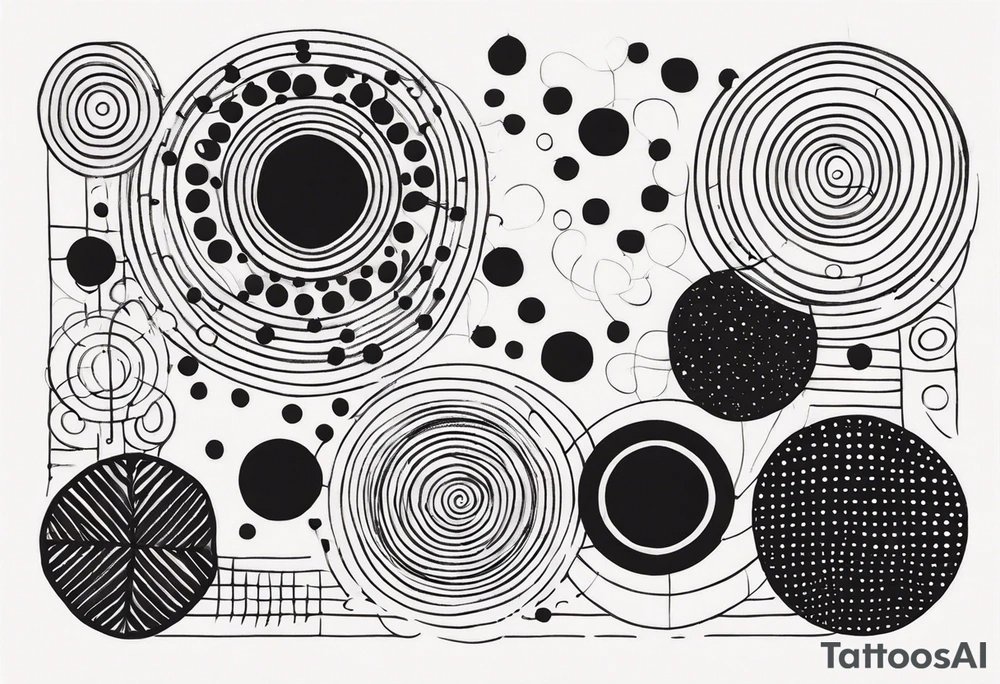 spiritual design made of black dots and circles tattoo idea