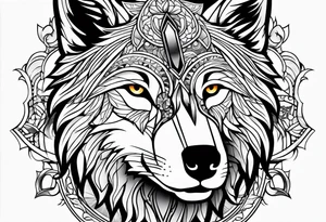 half wolf half eagle tattoo idea