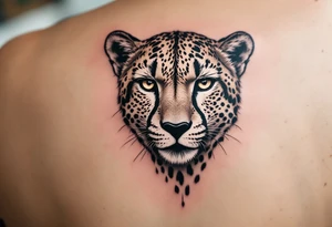 cool cheetah tattoo with the number 62 tattoo idea