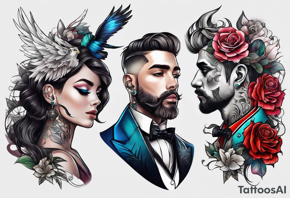 Side of the neck tattoo idea