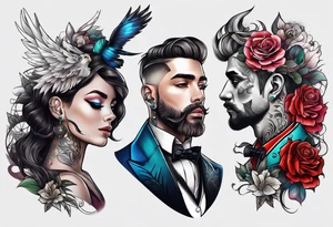 Side of the neck tattoo idea