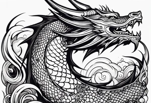 Dragon,fish tattoo idea