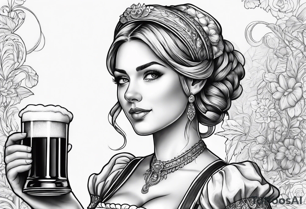 German beer maid tattoo idea