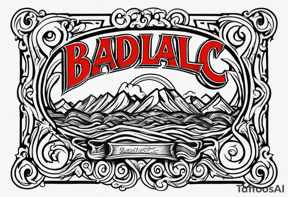 The word "BADILLAC" tattoo idea