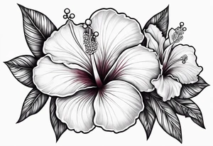 A pearl with hibiscus flowers tattoo idea