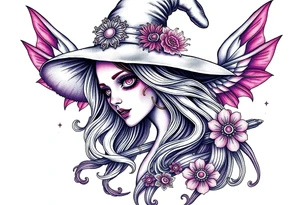 Beautiful witch tattoo idea