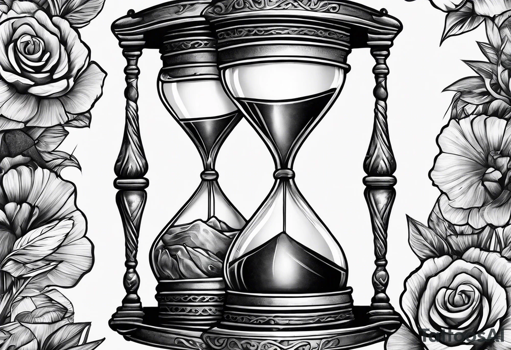 money, hourglass, masculine tattoo idea