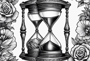 money, hourglass, masculine tattoo idea