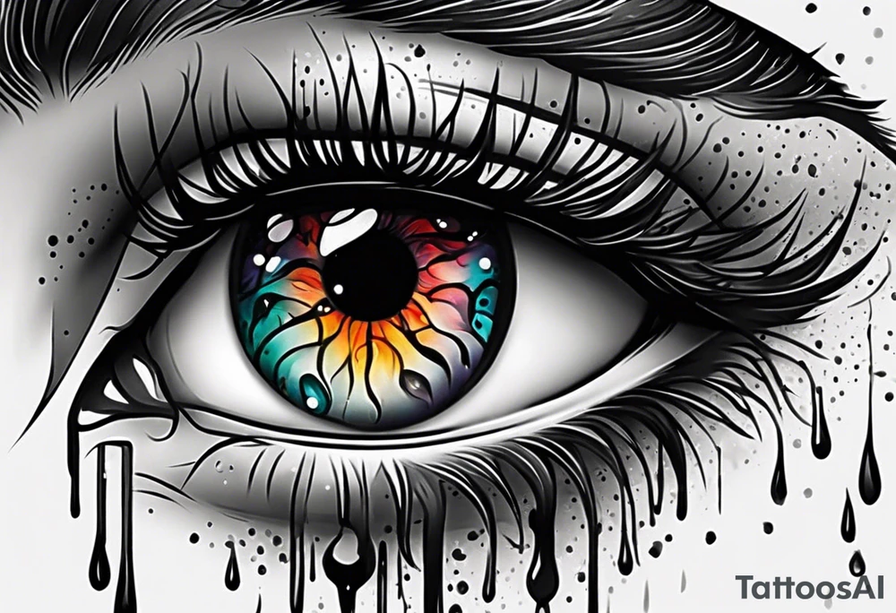 a crying eye tattoo idea