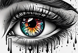 a crying eye tattoo idea