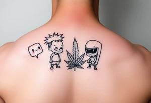 Cartoon characters high off weed tattoo idea