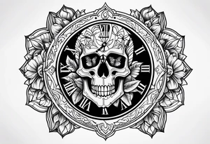 Grateful dead skull clock tattoo idea