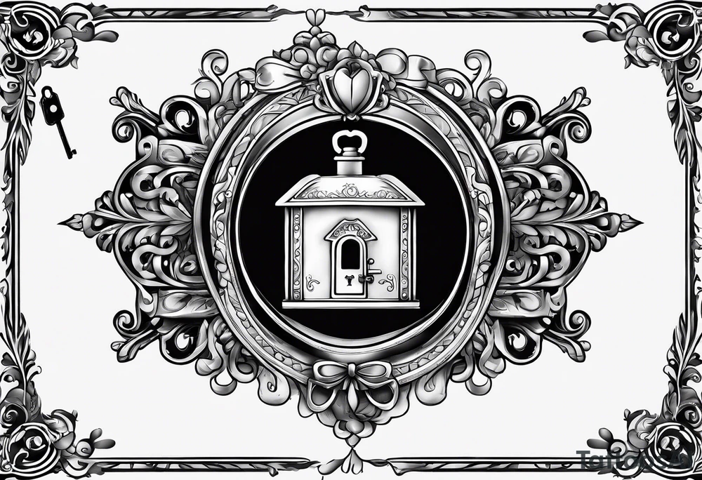 "Property of Washito" with a small, stylized lock and key. tattoo idea