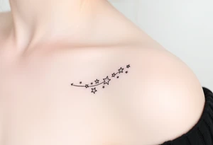 Stars wrapping collarbone tattoo idea