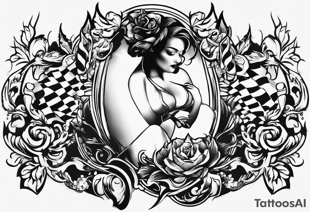 neck tattoo stencil about pain and struggle in new school or polka trash style tattoo idea