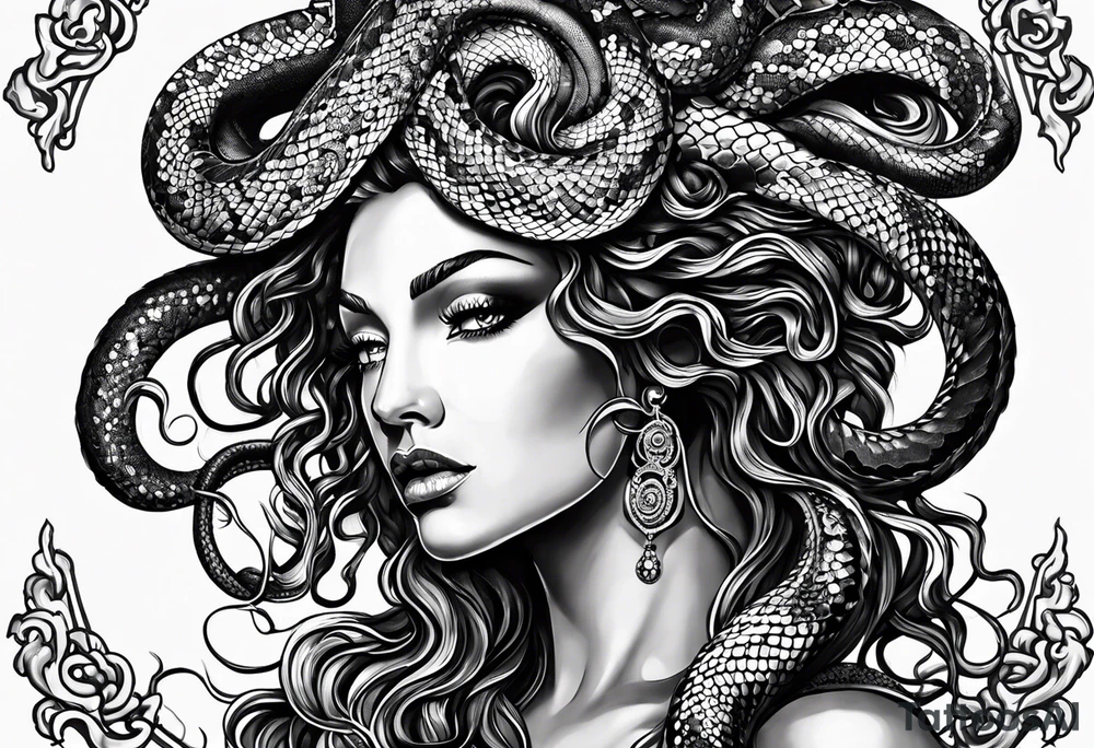 Medusa gorgon, snakes instead of hair, like stone tattoo idea